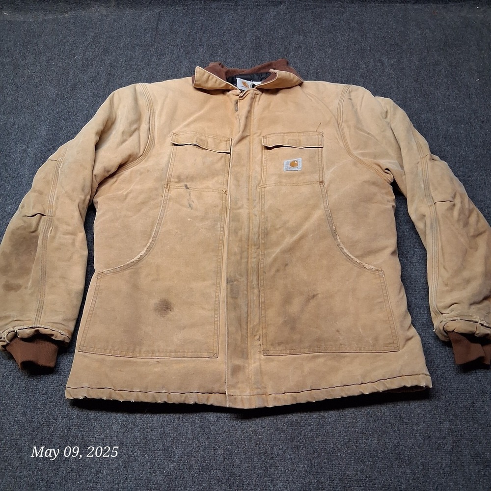 Vintage Distressed Carhartt WIP Duck Canvas Arctic Jacket Men XL Brown C03